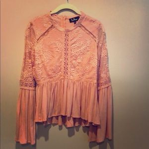 Lulus Lace peplum blouse